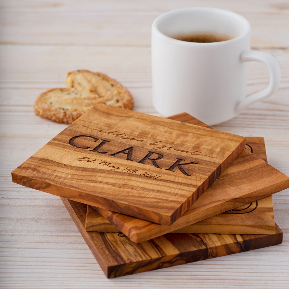 Personalized Wooden Engraved Square Coasters